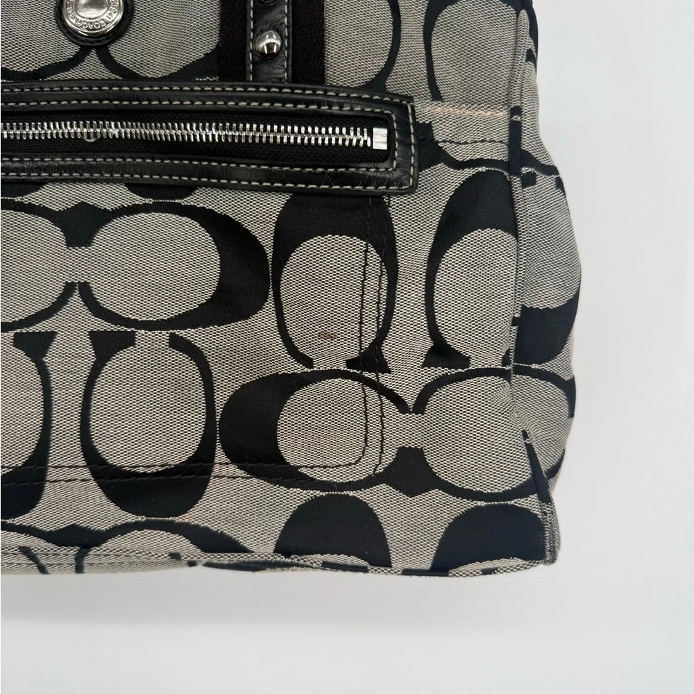 Coach Signature Canvas Satchel Black - Picture 2 of 5